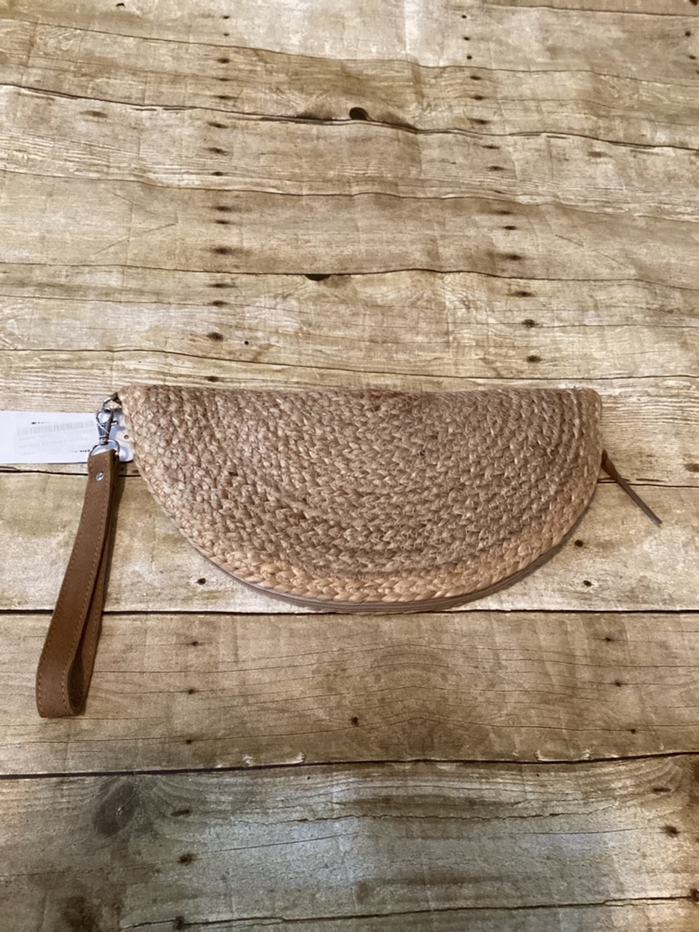 NWT Nasty Gal Woven Straw Clutch Wristlet Tan Boho Summer Bag